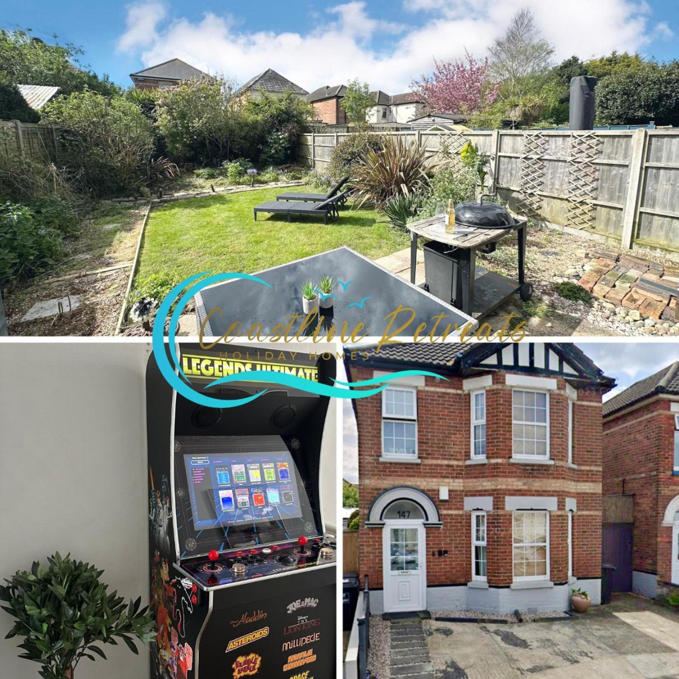 The Capstone Retreat - Beautiful Detached Family Home By Coastline Retreats, Arcade Machine, Parking, Bbq Борнмут Экстерьер фото